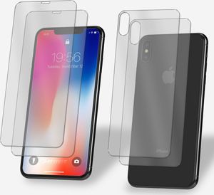 2x Panzerfolie für iPhone X / XS Vorder + Rückseite Schutzglas 9H Hartglas Klar