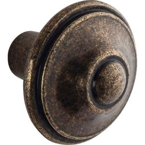 Knopf Flores ø 31 mm, Tiefe 29 mm, ZN altmessing brüniert