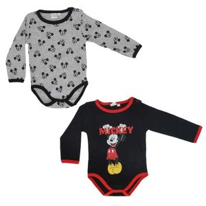 Disney Mickey Maus Baby 2er Pack langarm Body Strampler – Bunt / 74/80