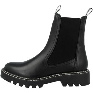 Tamaris Damen Stiefeletten Leder Chelsea Boots 1-25455-27, Größe:38 EU, Farbe:Schwarz