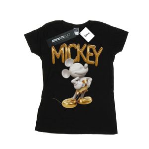 Disney - "Mickey Mouse Gold Statue" T-Shirt für Damen BI32758 (XL) (Schwarz)