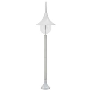 vidaXL Garten-Pollerleuchte E27 120 cm Aluminium Weiß