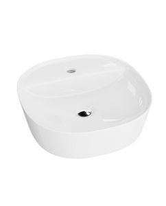 LAVITA Aufsatzwaschtisch Pereya Mini | Aufsatzwaschbecken Quadrat | Waschbecken ohne Überlauf und mit Hahnloch | Aus hochwertigem Porzellan | Waschtisch | 40,5x40,5x12 cm | Weiß