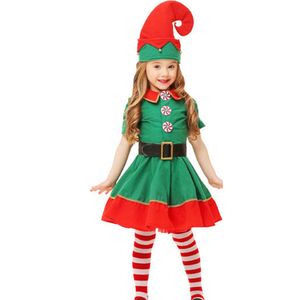 Kostüme Mädchen Elfenkostüm für Kinder Weihnachten Weihnachtskostüme(Mädchen, 120 cm)