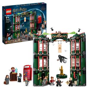 LEGO 76403 Harry Potter Zaubereiministerium, Modulares Set zum Bauen mit Umwandlungsmechanismus und 9 Minifiguren inkl. Harry, Ron und Hermine als Erwachsene und Dementor, Geschenk für Sammler