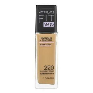 Maybelline Fit Me! Luminous + Smooth Foundation Flüssiges Make Up für eine einheitliche und aufgehellte Gesichtshaut 220 Natural Beige 30 ml