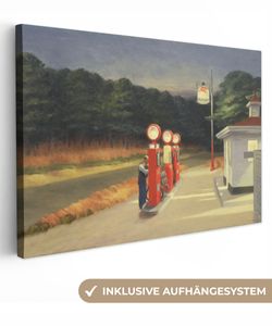 OneMillionCanvasses® - Leinwandbilder - 120x80 cm, Benzin - Edward Hopper, Wandbilder Kunstdruck Wanddekoration - Wanddekorationen - Wohnzimmer