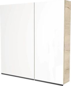 Spiegelschrank Devo Viva 2.0 links BxHxT 70x85x15 cm oak halifax white