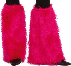 Fellstulpen pink Plüschstulpen 43 cm lang 80er Jahre für Damen