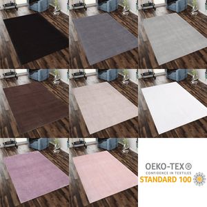 Teppich Wohnzimmer Weich Flauschig Shaggy Hochflor Waschbar Einfarbig, Farbe:Grau, Grösse:200x300 cm