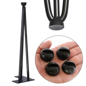 Melko Tischbeinschoner 4er Set für Hairpin Legs 12mm Silikon Rund - Schwarz