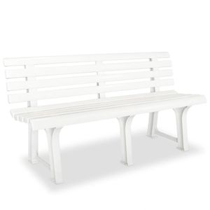vidaXL Záhradná lavička 145,5 cm plastová biela