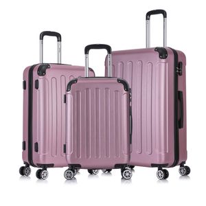 Flexot® F-2045 Kofferset Koffer Reisekoffer Hartschale Handgepäck Bordcase Doppeltragegriff mit Zahlenschloss Gr. M - L - XL Farbe Rosa