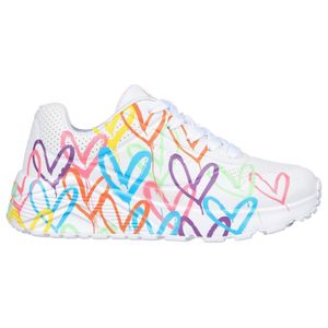 SKECHERS 314064L/WMN Uno Lite-Spread The Love Kinder Mädchen Damen Sneaker Turnschuhe weiß/bunt/neon, Größe:38, Farbe:Weiß