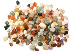 Edelsteine, bunte Trommelsteinmischung Indien, runde Steine, mini, Größe ca. 0,5 bis 1,5 cm, 250 g-Beutel