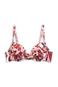 Esprit Wattiertes Bügel-Bikinitop mit Blümchenprint, dark red