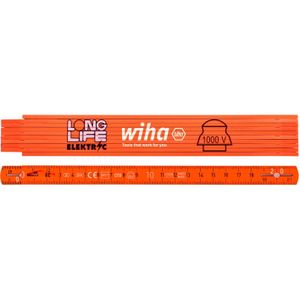 Elektriker Gliedermaßstab Longlife® 2 m metrisch, 10 Glieder (42068) orange