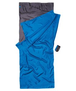 Cocoon Hüttenschlafsack aus Seide – Rhino Grey/Cornflower Blue