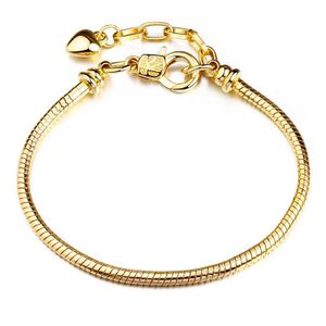 Bettelarmband Armband für Charms kompatibel Pandora Anhänger Silber Gold Rosegold  21cm Damen
