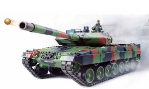 TPFLiving RC-Panzer Leopard 2A6 7-0 RC Panzer ferngesteuert - Panzer mit Schussfunktion, Stahl-Getriebe und Kettenantrieb - Rauch und Sound - Maßstab 1:16