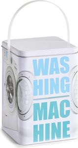 Zeller Waschpulver-Box "Washing machine", Metall, Dekor, 15 x 15 x 21 cm