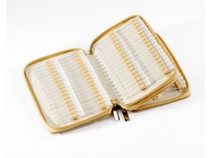 Homöopathische Taschenapotheke Klassik 136 Schlaufen Leder natur mit Klargläsern