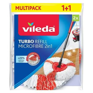 Vileda Turbo 2in1 EasyWring&Clean Ersatzkopf im Doppelpack, Mopköpfe für die Komplettsets, 2 Stück