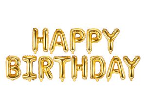 Folienballon Happy Birthday, gold