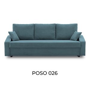 Couch DORMA 221x92 - mit schlaffunktion - Farben zur Auswahl - komfortables Couch - mit Bettkasten - Stoff POSO 026 Himmelblau