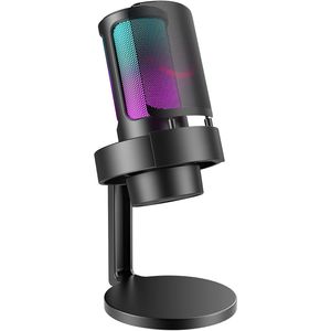 Streaming-Mikrofon USB Mikrofon PC Gaming Microphone Podcast für Streaming Standmikrofon, für PS4 PS5 MAC mit RGB-Steuerung, Stummschalter, Popfilter