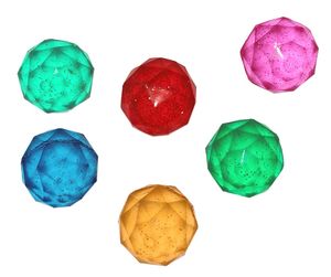 5er Set Flummi Dopsball 'Diamant' -einzeln verpackt- ca. 32 mm Bunte Flummis Dopsball Gummiball Hüpfball Springball Flummi Tombola Mitgebsel Party