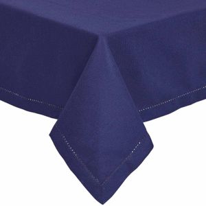 Tischdecke aus 100% Baumwolle, 138 x 178 cm, marineblau