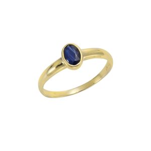 F Ring 375/- Gold gelb 056 (17,8) Saphir blau 283370166-5