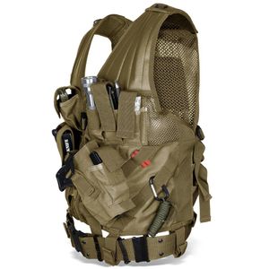 Black Snake® USMC Einsatzweste mit Koppel Tactical Vest Paintball Airsoft Softair Weste - Coyote