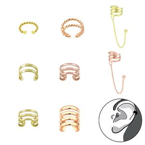 Ohrklemme Silber 925 gold: Ear Cuff Ohrring ohne Loch tragbar, Modellvariante:Modell 2