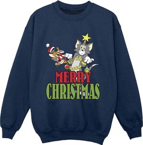 Tom And Jerry - "Merry Christmas Baubles" Sweatshirt für Jungen BI38080 (128) (Marineblau)