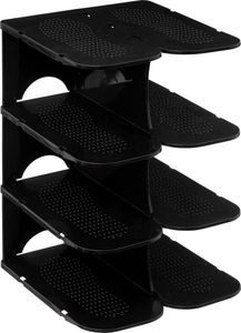 5five Simply Smart | Schuhregal - 4 Ebenen - Schwarz - Modulares Design - Platzsparend und funktional 5five Simply Smart | Schuhregal - 4 Ebenen - Schwarz - Modulares Design - Platzsparend und funktional