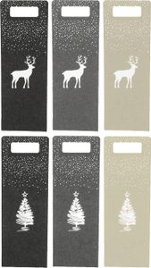 6 Stück Flaschentüten aus Filz Tanne Rentier Schnee Weihnachten Geschenktaschen