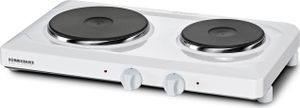 Doppelkochplatte THS 2015, langlebige Gussheizplatten, emailliertes Gehäuse, zwei 15 Minuten Zeitschaltuhren,  2 Heizplatten: 145 mm Ø, 800 Watt / 180 mm Ø, 1200 W
