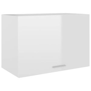 Küchenschrank HOMMIE Mehrzweckschrank Hängeschrank Hochglanz-Weiß 60x31x40 cm Spanplatte Kommode einfacher Aufbau