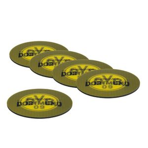 BVB Untersetzer 3D - 10,5 x 10,5 cm - 5er-Set - gelb/schwarz mit Logo