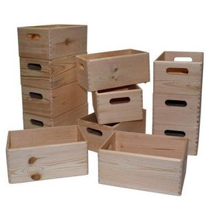 Holz Kiste Allzweck Box 6-Stück Kiefer 40x30x19 cm KYNAST