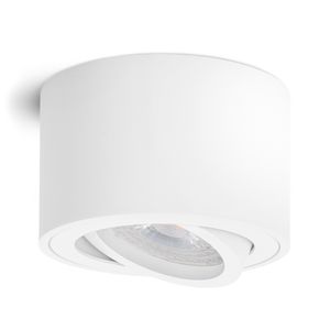 Aufbauleuchte SMOL schwenkbar in weiß matt & rund mit LED 5W warmweiß 230V