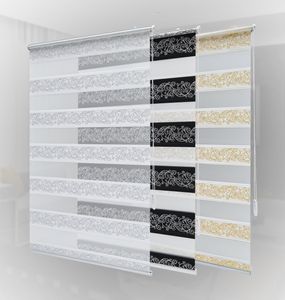 Doppelrollo Klemmfix ohne Bohren Duorollo mit Klemmträger Fensterrollo Seitenzugrollo Zebrarollo Blickdicht Weiß 75 cm (Stoffbreite 72 cm)