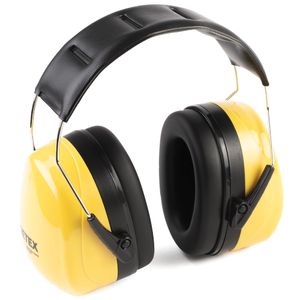 PRETEX Professioneller Gehörschutz mit SNR 34 dB - Kapselgehörschutz ultraleicht - stufenlos verstellbare Kopfbügel - Ohrenschützer - Hörschutz in Gelb