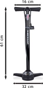 Dunlop Fahrradpumpe mit Manometer Luftpumpe Fahrrad für Dunlop-, Schrader- und Französisches Ventil - Standluftpumpe inkl. Adapter für Wasserspielzeug und Bälle - Roller- und Autoreifen Dunlop Fahrradpumpe mit Manometer Luftpumpe Fahrrad für Dunlop-, Schrader- und Französisches Ventil - Standluftpumpe inkl. Adapter für Wasserspielzeug und Bälle - Roller- und Autoreifen