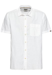 Camel Active - Herren Kurzarm Hemd aus einem Leinen-Baumwoll-Mix (409256-3S56), Größe:4XL, Farbe:Weiß (01)