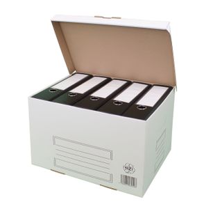 10x Archivcontainer mit Klappdeckel, weiß