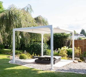 Paragon Outdoor Aluminium Pavillon Pergola Novara 10x12 weiß 300x360 cm Überdachung Gartenlaube
