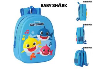 Kinderrucksack 3D Baby Shark Hellblau